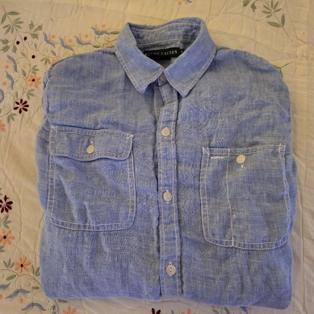 Ralph Lauren Blue Linen Women's Shirt
